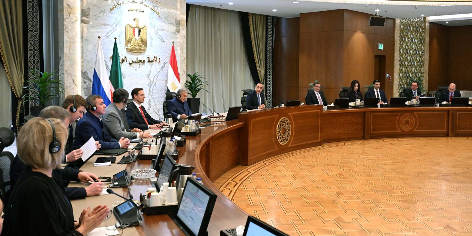 الدكتور مصطفى مدبولي، رئيس مجلس الوزراء يجتمع مع رستم مينيخانوف رئيس جمهورية تتارستان بدولة روسيا الاتحادية بالعاصمة الجديدة يوم 14 أبريل 2026 - مجلس الوزراء