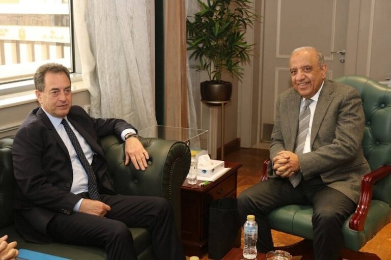 اجتماع محمود عصمت وزير الكهرباء والطاقة المتجددة مع سفير فرنسا لدى القاهرة إيريك شوفالييه بشأن توسيع الاستثمارات الفرنسية في مصر - مجلس الوزراء